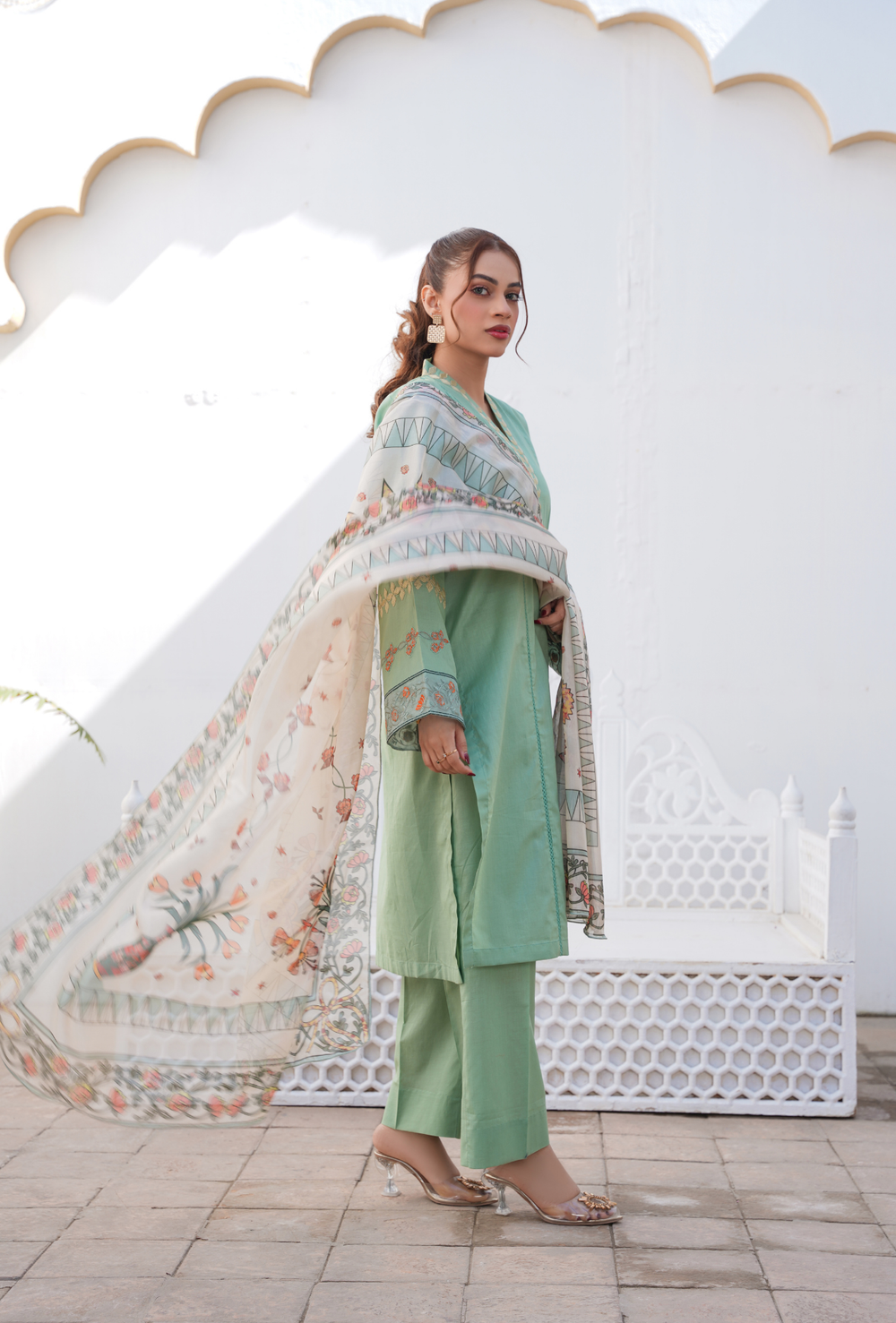 PISTA PERFECTION - Embroidered Lawn 3PC - stitched