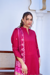 MAROON MAGIC - Embroidered Lawn 3PC - stitched