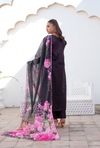 BLACK BERRY - Embroidered Lawn 3PC - stitched