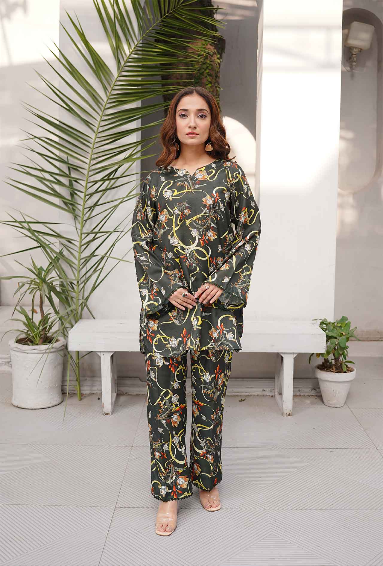 Olive Drab - Cord Urban Prints - stitched