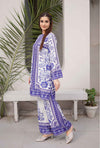 Cyan Blue - Cord Urban Prints - stitched