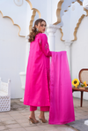 HOT PINK - Embroidered Lawn 3PC - Unstitched
