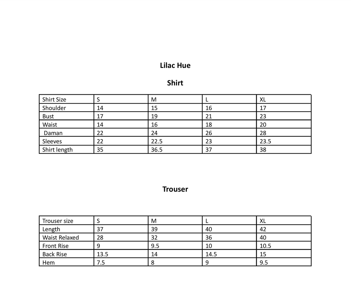 SIZE GUIDE