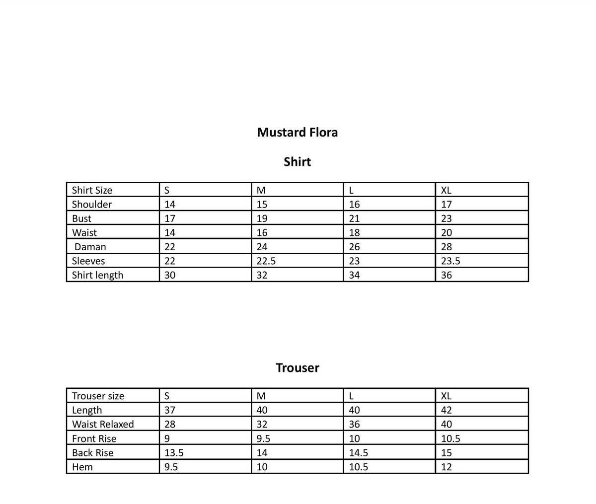 SIZE GUIDE