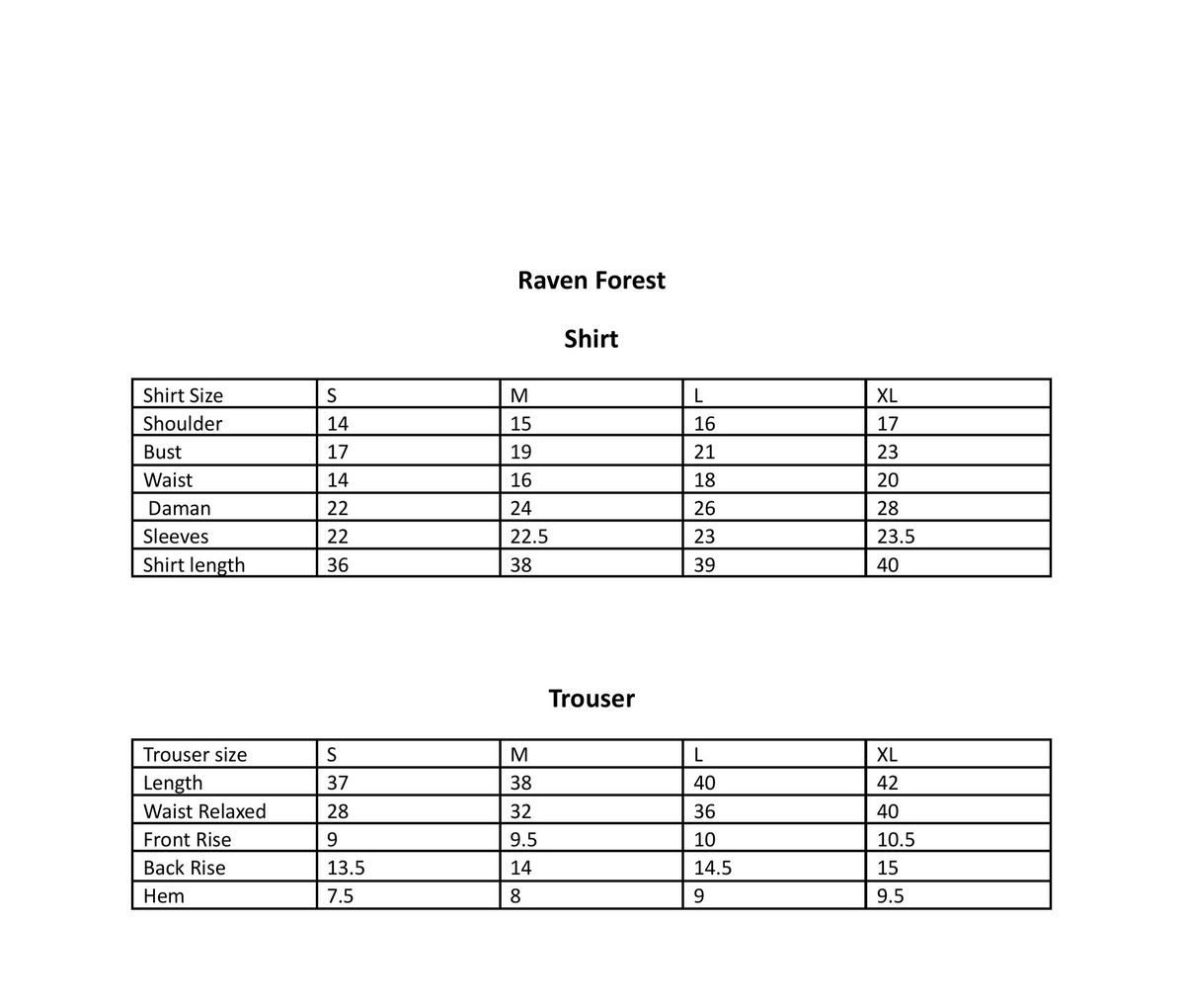 SIZE GUIDE