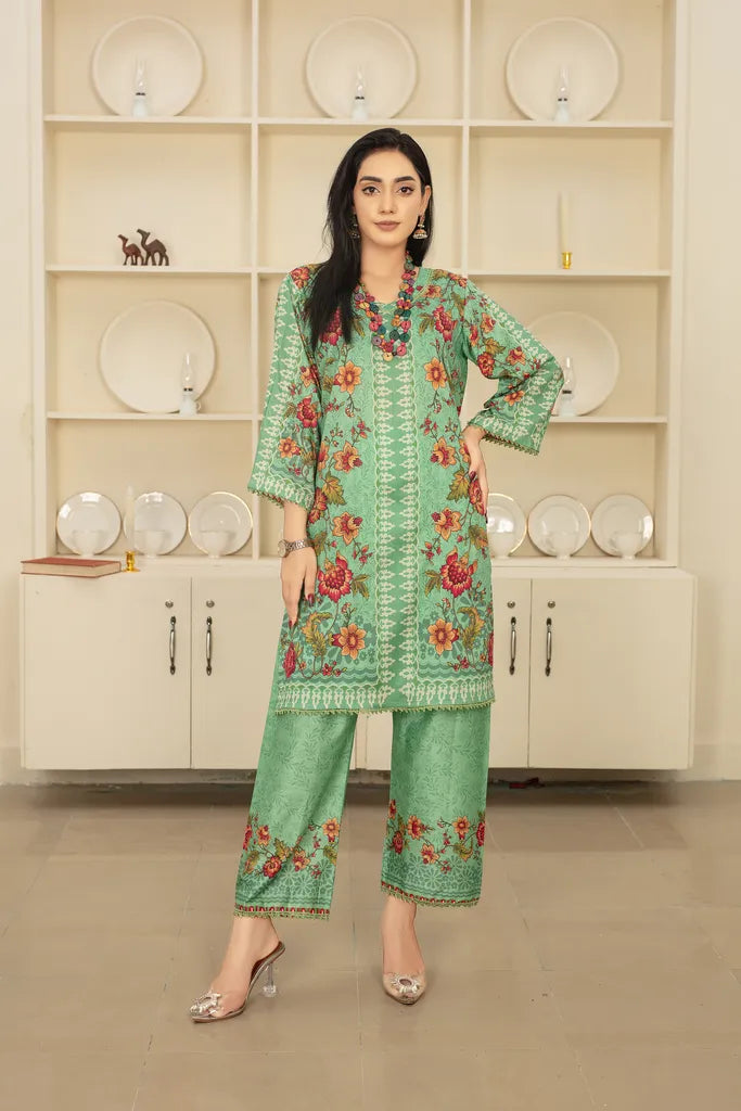 Pista Green - Cord Urban Prints - Unstitched