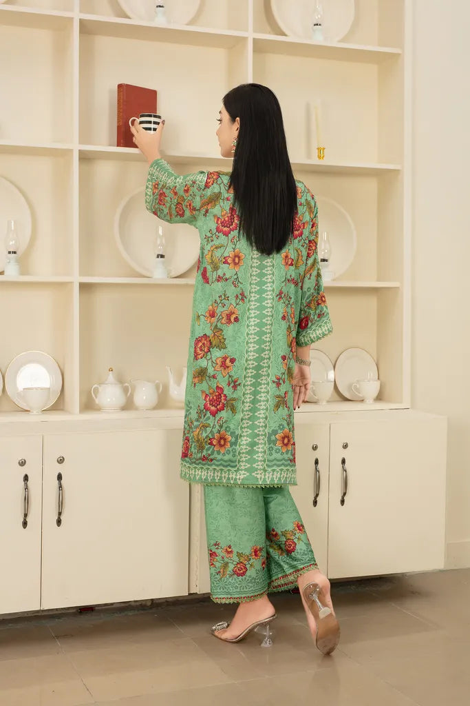 Pista Green - Cord Urban Prints - Unstitched