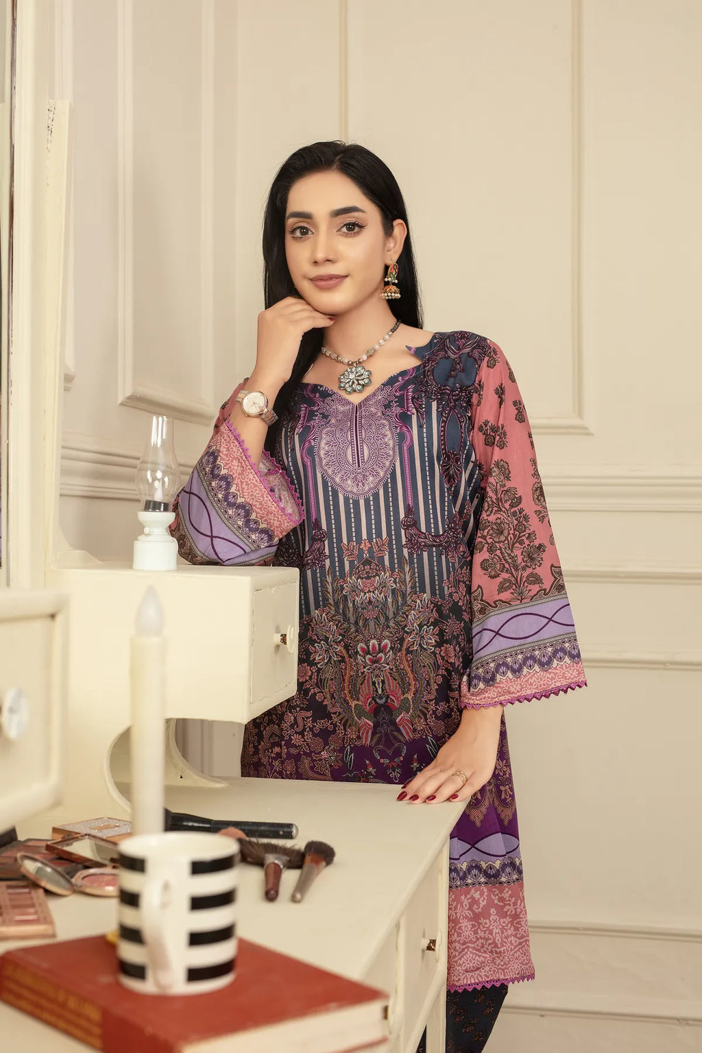 Pink Dynasty - Cord Urban Prints - Stitched