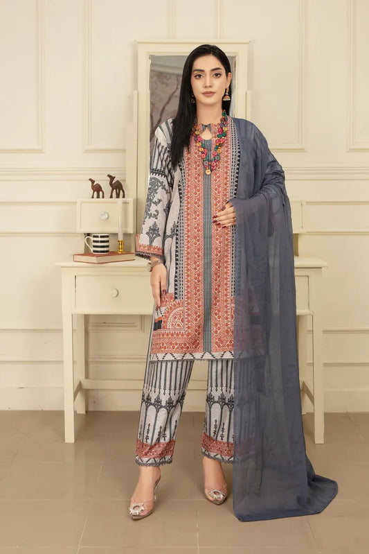 Grey Elegance - Cord Urban Prints - Unstitched
