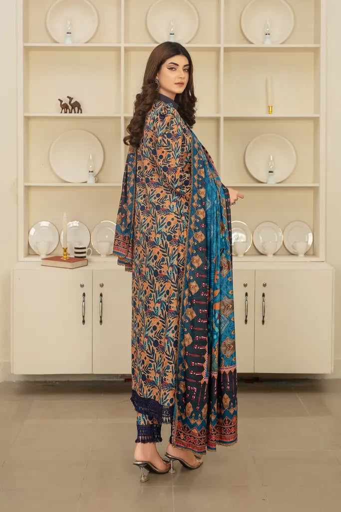 Skin Chic - 3 PC - Printed Cotton Lawn Suit - Unstitched