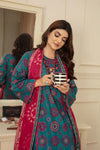 Zinc Shine - 3 PC - Printed Cotton Lawn Suit - Unstitched
