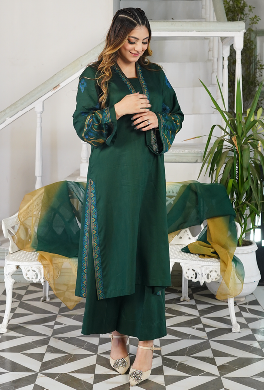 Noor e Shaam - Embroidered Lawn 3PC - Unstitched