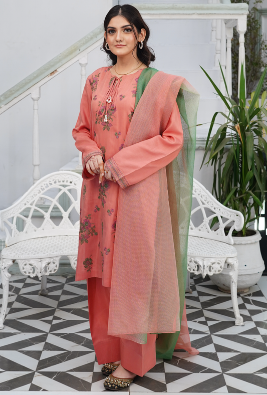 Shehzadi - Embroidered Lawn 3PC - Unstitched