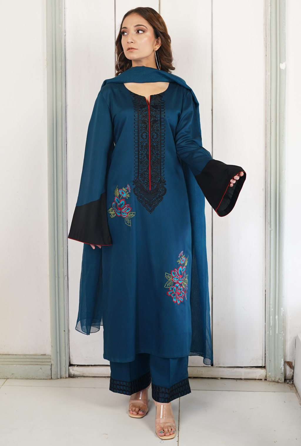 Shehr e Aftab - Embroidered Suit - stitched