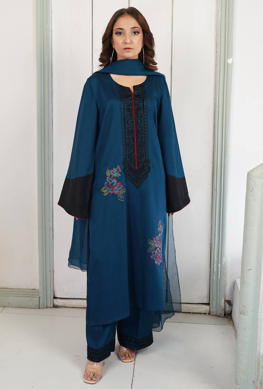 Shehr e Aftab - Embroidered Suit - stitched
