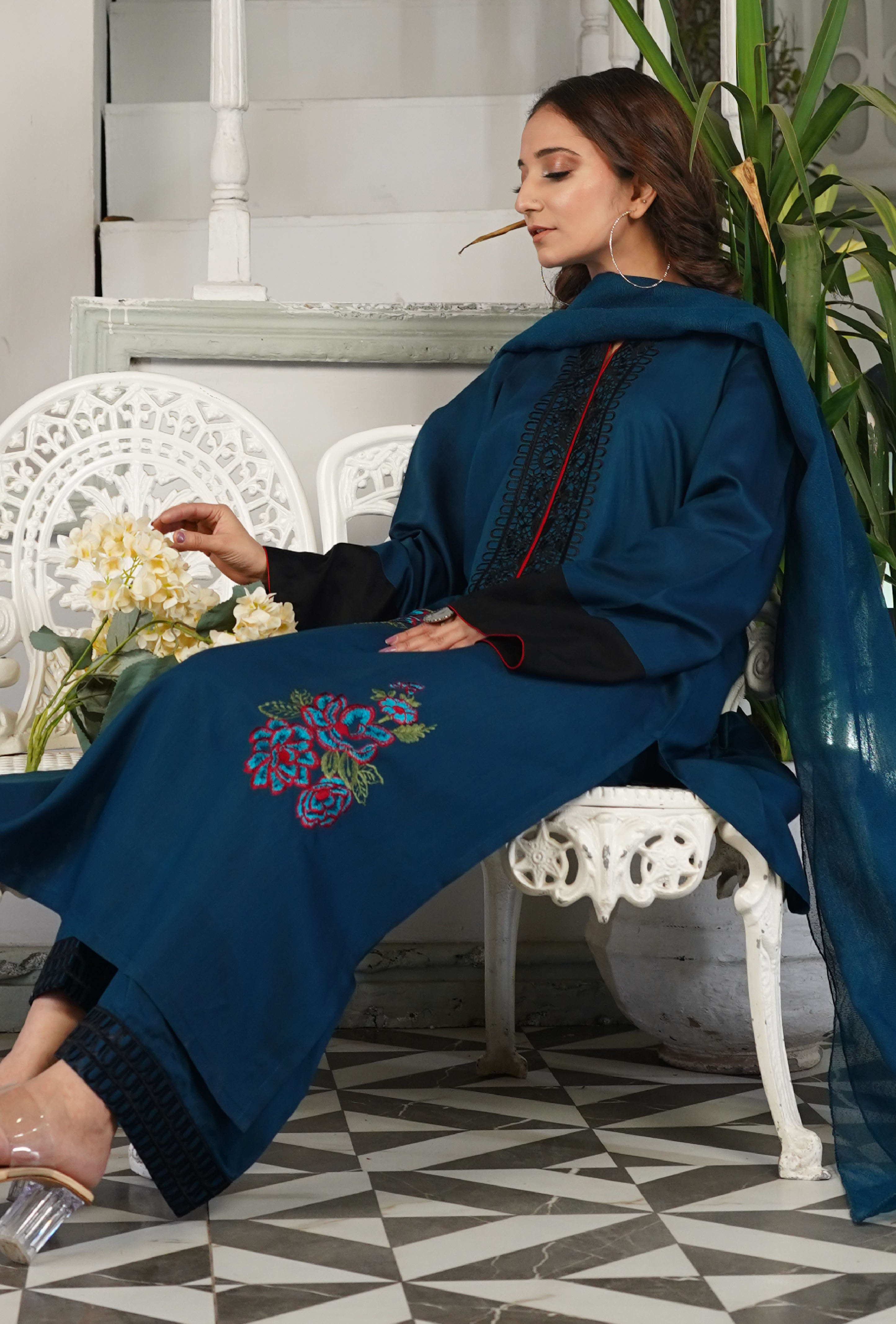 Shehr e Aftab - Embroidered Suit - stitched