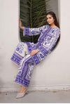 Cyan Blue - Cord Urban Prints - stitched