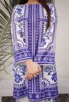 Cyan Blue - Cord Urban Prints - stitched