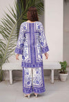 Cyan Blue - Cord Urban Prints - stitched