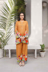 Mustard Flora - Cord Urban Prints - stitched
