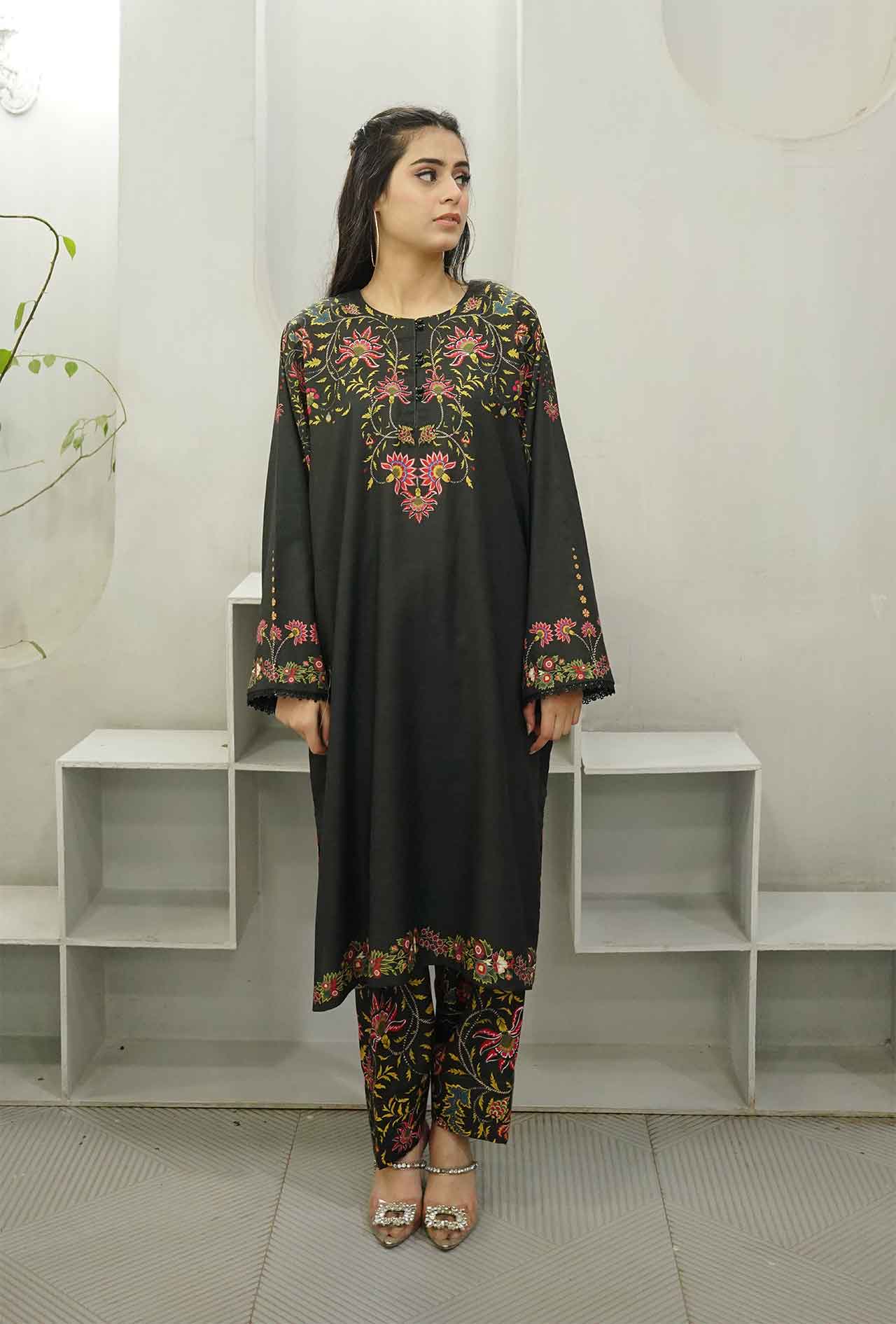 Raven Forest - Cord Urban Prints - stitched