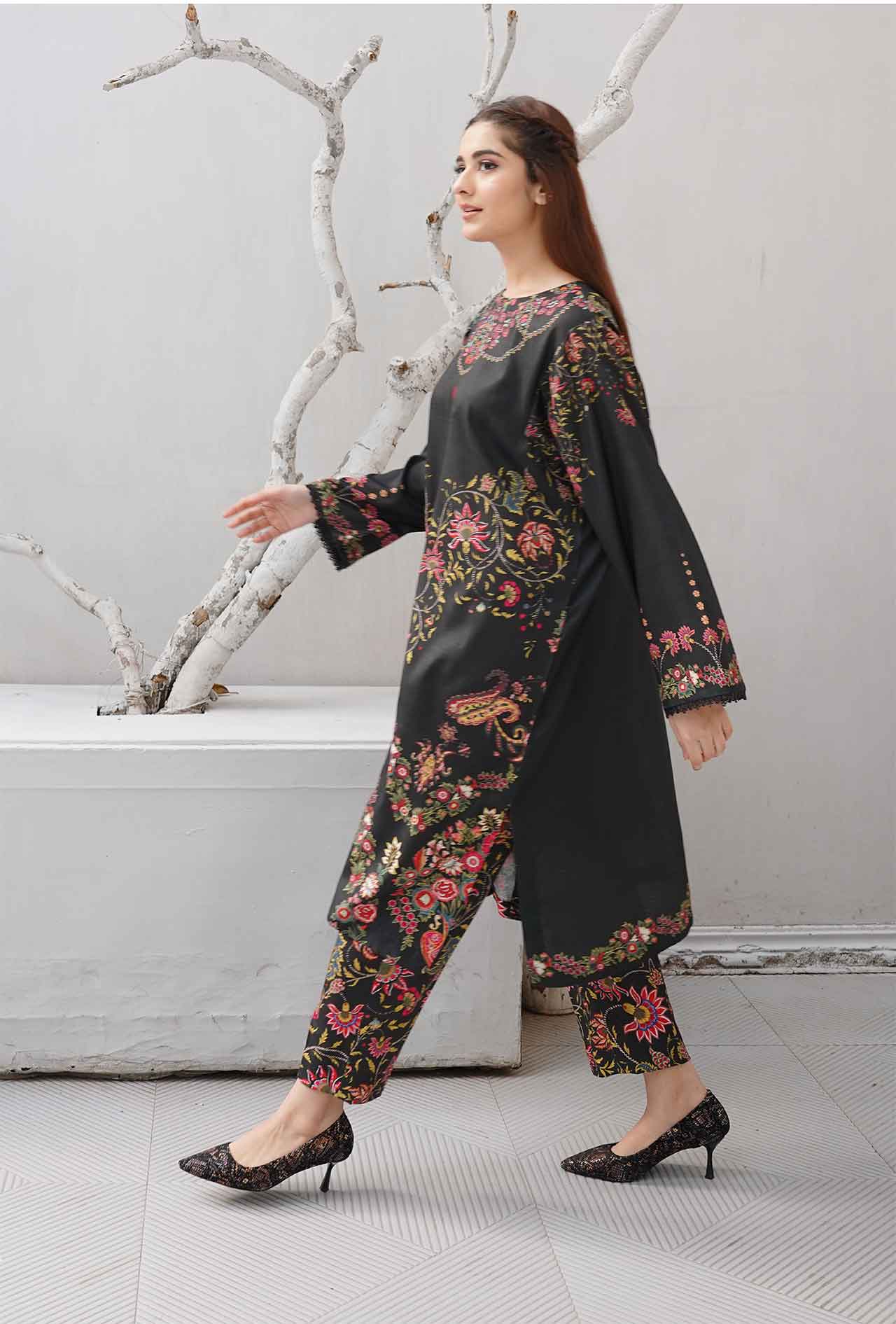 Raven Forest - Cord Urban Prints - stitched