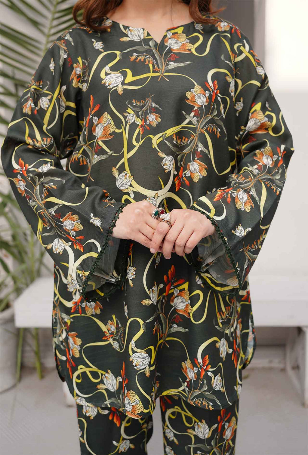 Olive Drab - Cord Urban Prints - stitched