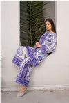 Cyan Blue - Cord Urban Prints - stitched