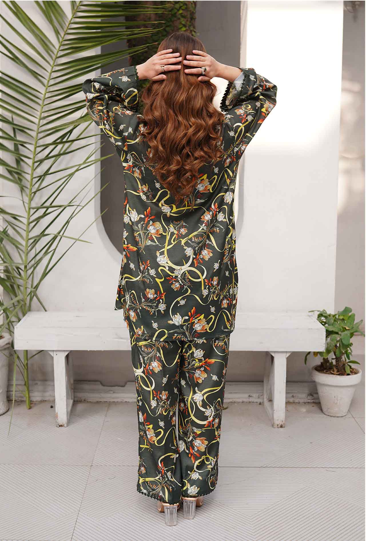 Olive Drab - Cord Urban Prints - stitched