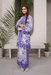 Cyan Blue - Cord Urban Prints - stitched